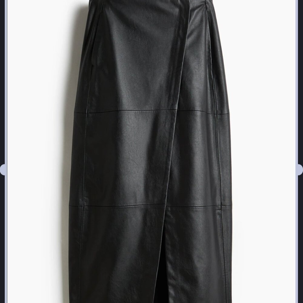 Current season H&M women's coated wrap maxi skirt